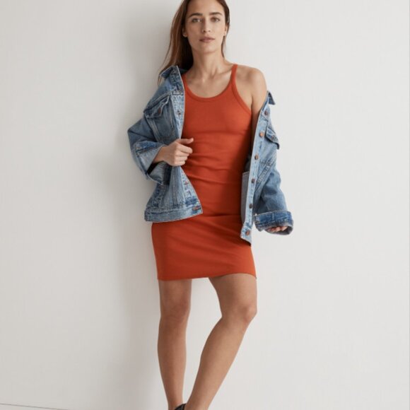 Madewell Dresses & Skirts - NWT Madewell Supima Rib Mini Dress orange L